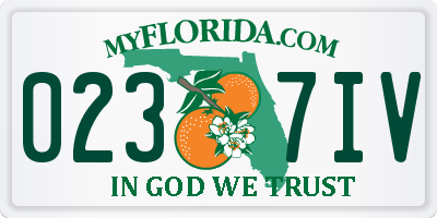 FL license plate 0237IV