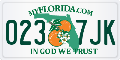 FL license plate 0237JK