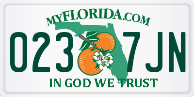 FL license plate 0237JN