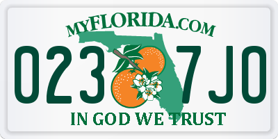 FL license plate 0237JO