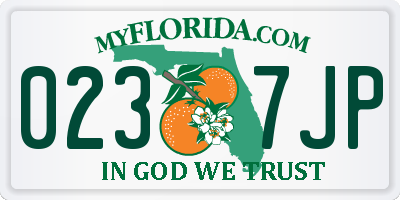 FL license plate 0237JP