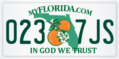 FL license plate 0237JS