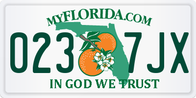 FL license plate 0237JX