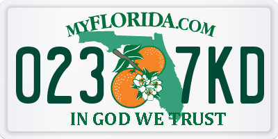 FL license plate 0237KD