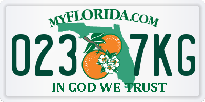 FL license plate 0237KG