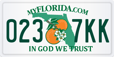 FL license plate 0237KK
