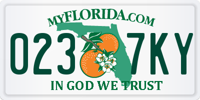 FL license plate 0237KY