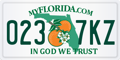 FL license plate 0237KZ