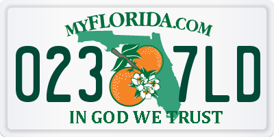 FL license plate 0237LD