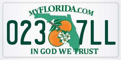 FL license plate 0237LL