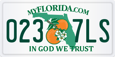 FL license plate 0237LS