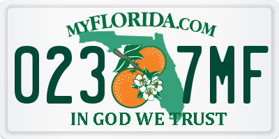 FL license plate 0237MF