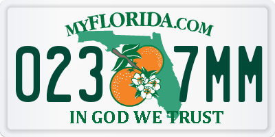 FL license plate 0237MM