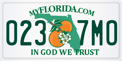 FL license plate 0237MO
