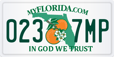 FL license plate 0237MP