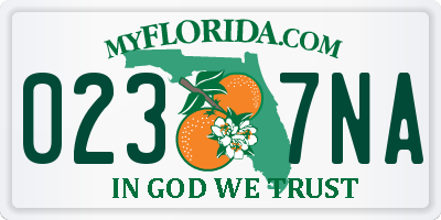 FL license plate 0237NA