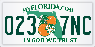 FL license plate 0237NC