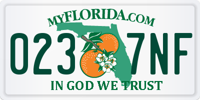 FL license plate 0237NF