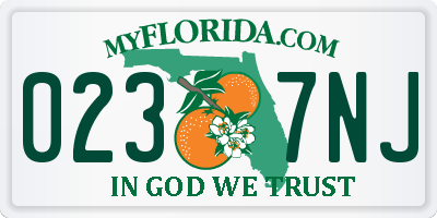 FL license plate 0237NJ
