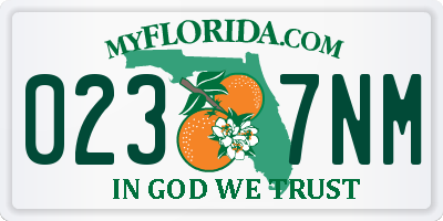FL license plate 0237NM