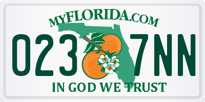 FL license plate 0237NN