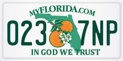 FL license plate 0237NP