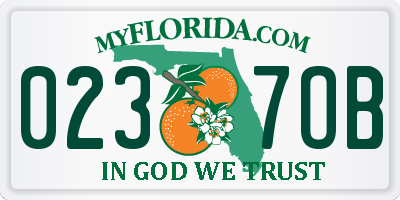 FL license plate 0237OB