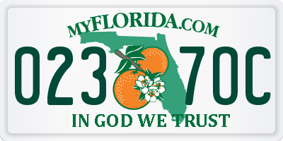 FL license plate 0237OC