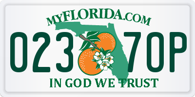 FL license plate 0237OP
