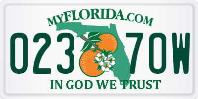 FL license plate 0237OW