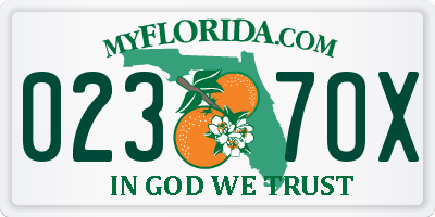 FL license plate 0237OX