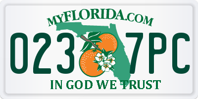 FL license plate 0237PC