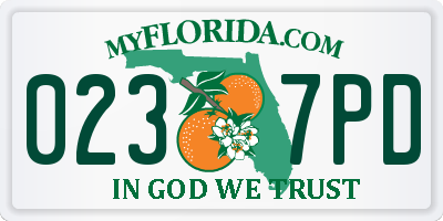 FL license plate 0237PD