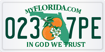 FL license plate 0237PE
