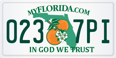 FL license plate 0237PI