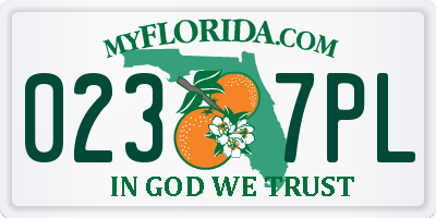 FL license plate 0237PL