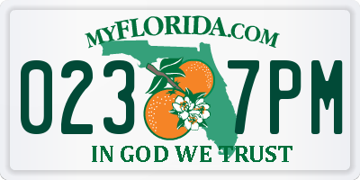 FL license plate 0237PM