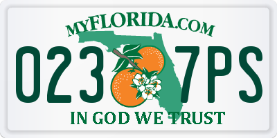 FL license plate 0237PS