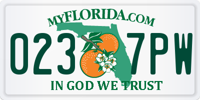 FL license plate 0237PW