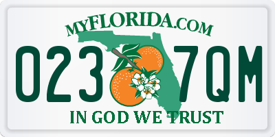 FL license plate 0237QM