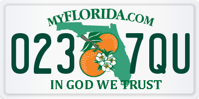 FL license plate 0237QU
