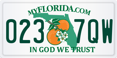 FL license plate 0237QW