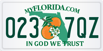 FL license plate 0237QZ