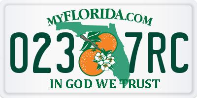 FL license plate 0237RC