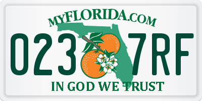 FL license plate 0237RF