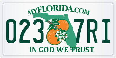FL license plate 0237RI