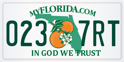 FL license plate 0237RT