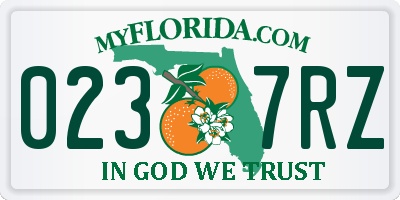 FL license plate 0237RZ