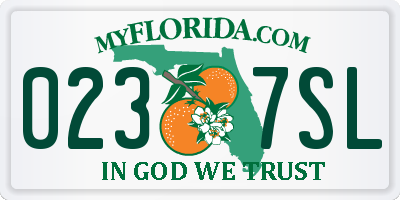 FL license plate 0237SL