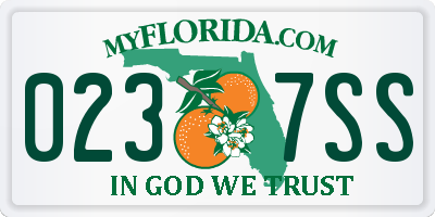 FL license plate 0237SS